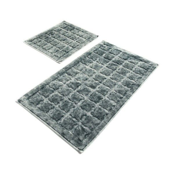 Zestaw 2 szarych bawełnianych dywaników łazienkowych Confetti Bathmats Jean Grey