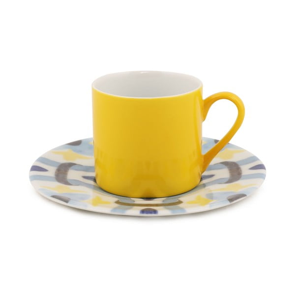 Zestaw 4 filiżanek z podstawką Kütahya Porselen Geometric, 90 ml-image-3