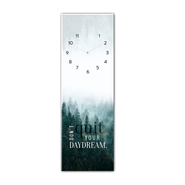 Szklany zegar ścienny Styler Daydream, 20x60 cm
