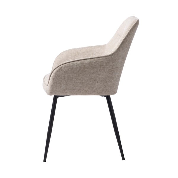 Beżowy tapicerowany fotel jadalniany z podłokietnikami Nolan – Unique Furniture-image-3
