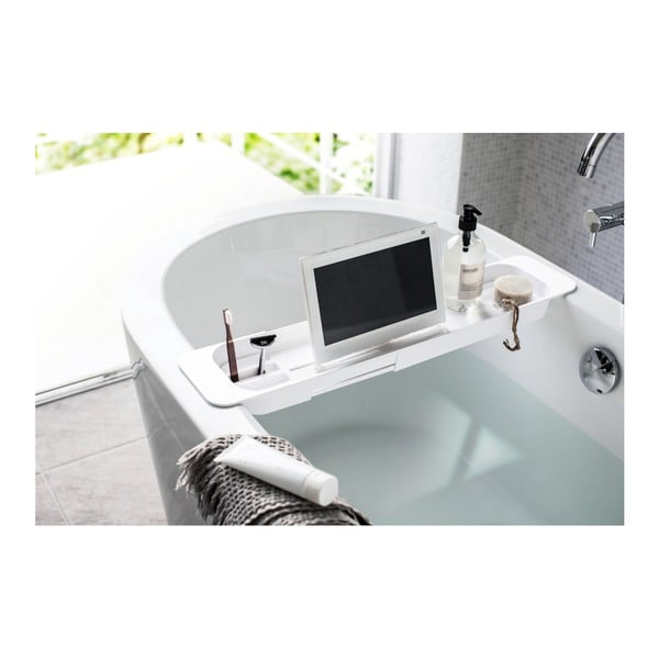 Biała regulowana półka na wannę YAMAZAKI Tower-image-2