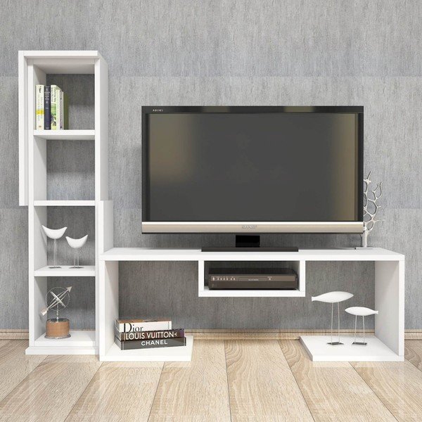 Biały komplet mebli pod TV Bacio-image-1