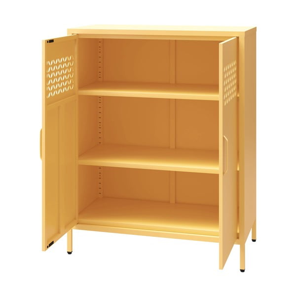 Żółta metalowa szafka 80x102x40 cm Annie – Støraa-image-3