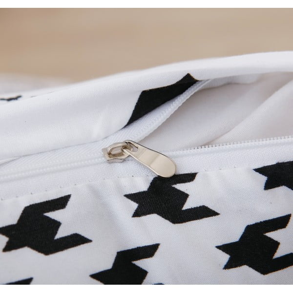 Czarno-biała pościel jednoosobowa z mikrosatyny 3-częściowa 140x200 cm Roberto – My House-image-1