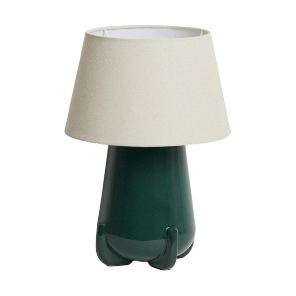 Zielona/w kolorze kości słoniowej lampa stołowa ceramiczna (wysokość 45,5 cm) Odra – Kave Home
