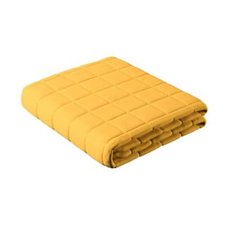 Żółta pikowana dwuosobowa narzuta na łóżko 170x210 cm Lillipop – Yellow Tipi