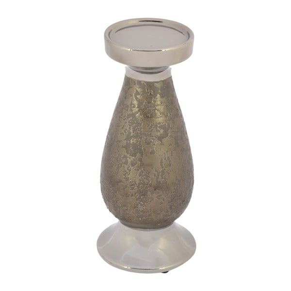 Świecznik ceramiczny, 25 cm, srebrny