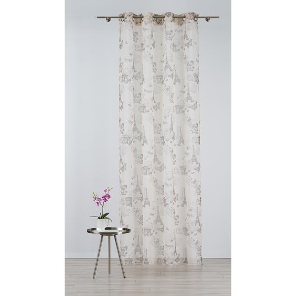 Beżowa firanka 140x245 cm Defence – Mendola Fabrics-image-2