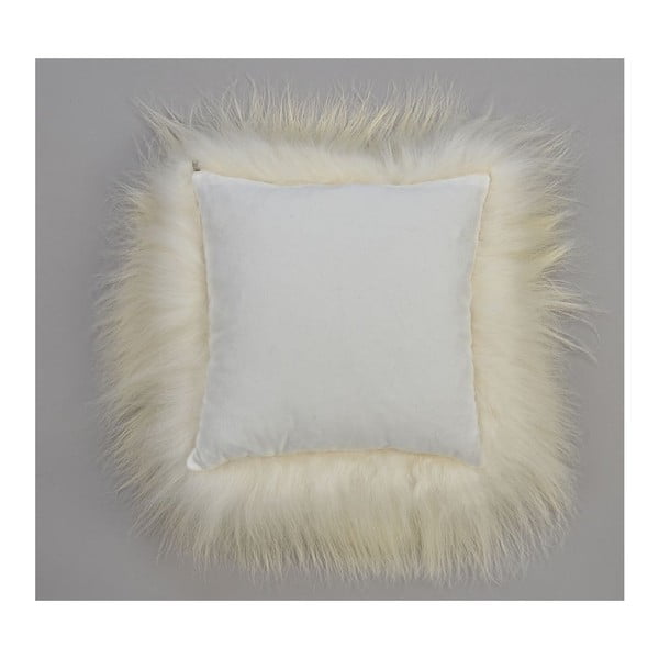 Szara futrzana poduszka z długim włosiem Arctic Fur Rengo, 35x35 cm-image-1