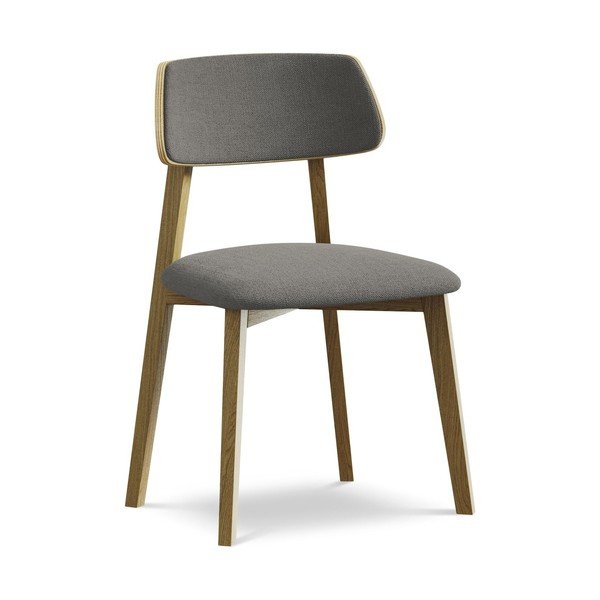 Szare krzesło z litego drewna Niu – Makamii