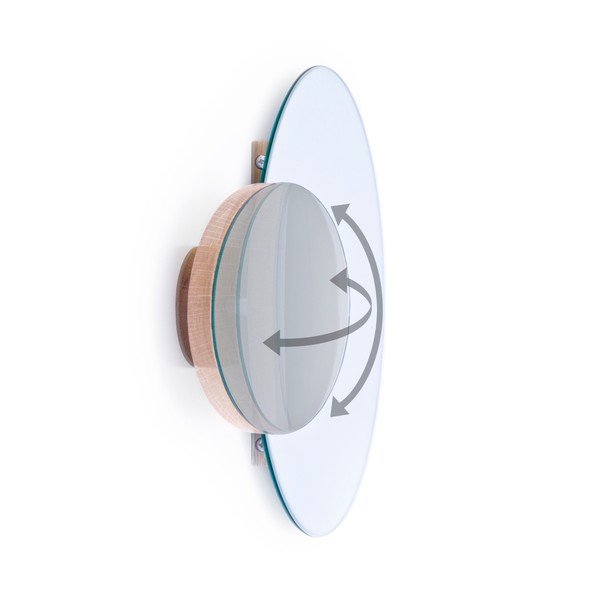 Lustro powiększające z drewnianą ramą (5x) ścienne 55x45 cm Eclipse – Wireworks-image-2
