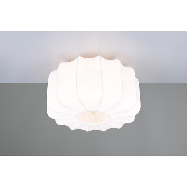 Biała metalowa lampa sufitowa z tekstylnym kloszem ø 40 cm Madleine – Reality-image-2