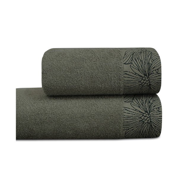 Ciemnozielony bawełniany ręcznik frotte 50x100 cm Valencia – My House-image-2