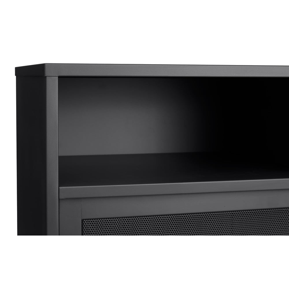Czarna metalowa szafka z drzwiami przesuwnymi 90x140x40 cm Veep – Unique Furniture (zdjęcie 10)