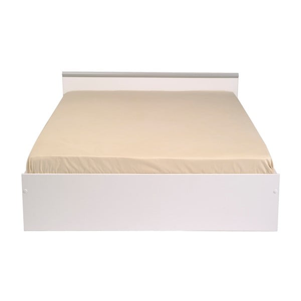 Białe łóżko 2-osobowe z 2 szufladami Parisot Arlette, 140x200 cm