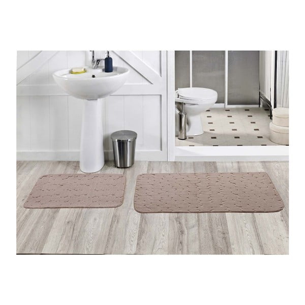 Zestaw 2 dywaników łazienkowych Milas Vizon, 50x60 cm + 60x100 cm