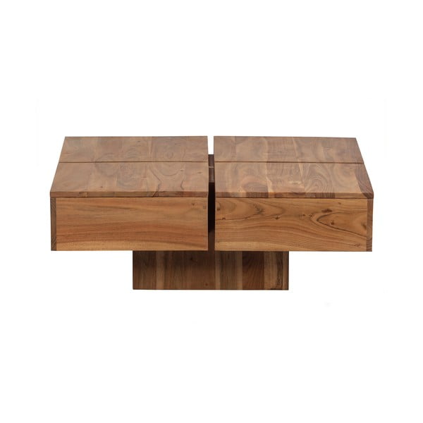 Stolik z blatem z drewna akacjowego 80x80 cm Lyra – WOOOD