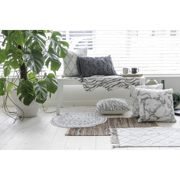 Biało-szara bawełniana poduszka dekoracyjna Tiseco Home Studio Zebra, 45x45 cm-image-1