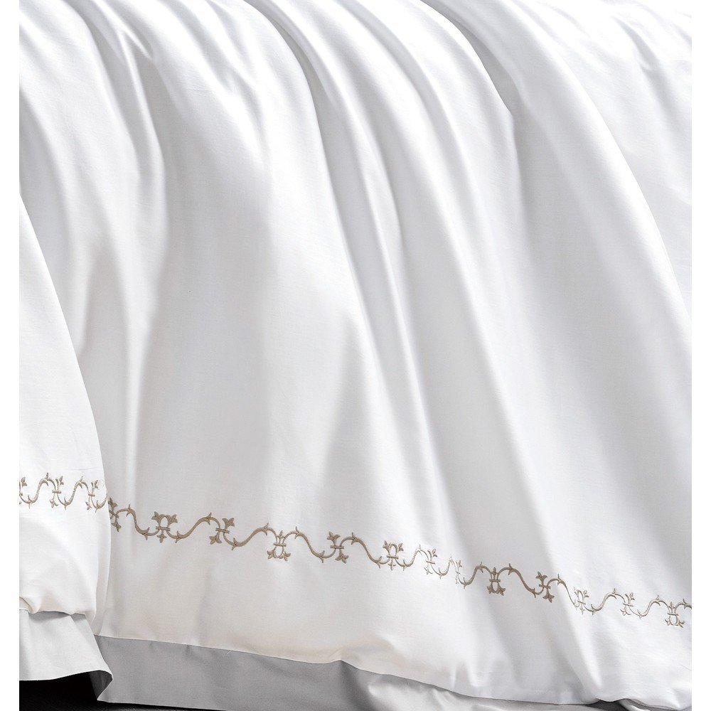 Biała pościel dwuosobowa z satyny bawełnianej z prześcieradłem/6-częściowa 240x220 cm Diana – Mila Home Luxury (zdjęcie 5)
