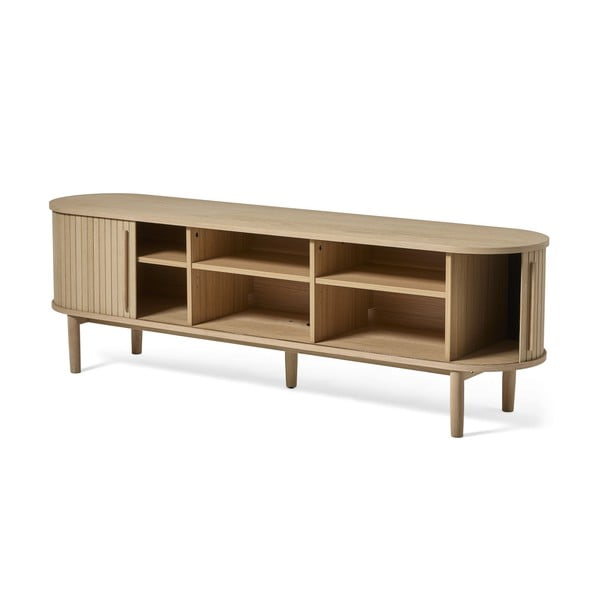 Szafka pod TV w dekorze dębu w naturalnym kolorze 180x56x40 cm Meta – Unique Furniture-image-1