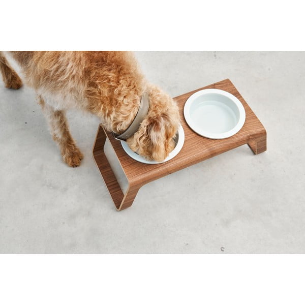 Zestaw misek ze stojakiem dla psów Desco Ash Black Stained M – MiaCara-image-3