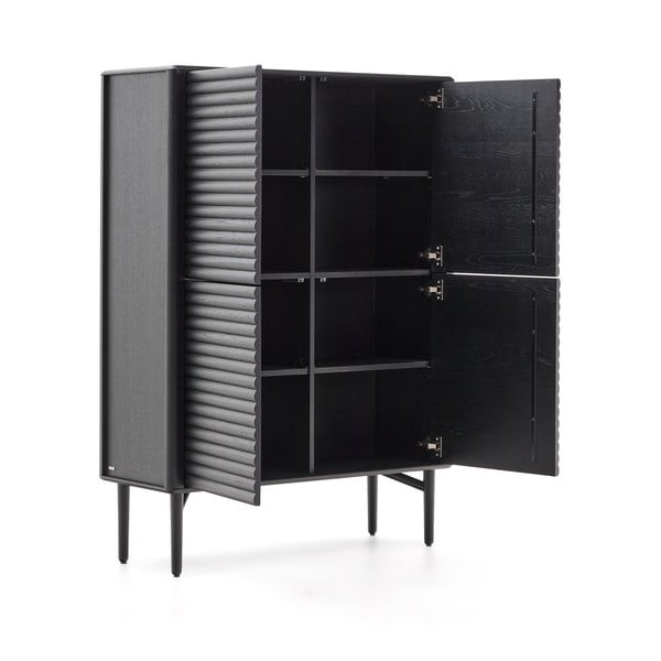 Czarna szafka w dekorze dębu 104,5x144x40 cm Lenon – Kave Home-image-3