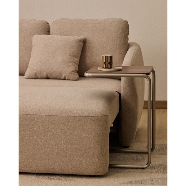 Beżowa rozkładana sofa z tkaniny szenilowej 218 cm Laira – Kave Home-image-4