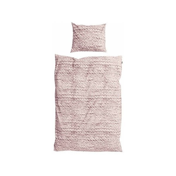 Różowa pościel bawełniana Snurk Dusty, 140 x 200 cm