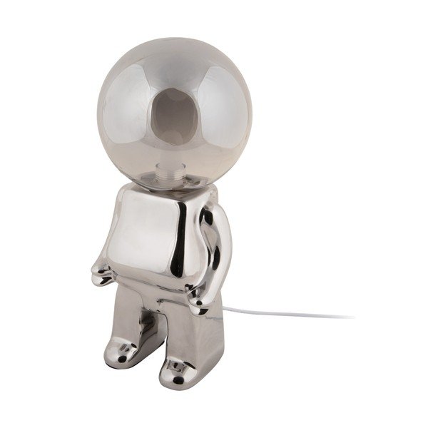 Lampa stołowa LED ze ściemniaczem w kolorze srebra ze szklanym kloszem (wysokość 27 cm) Ross – Leitmotiv