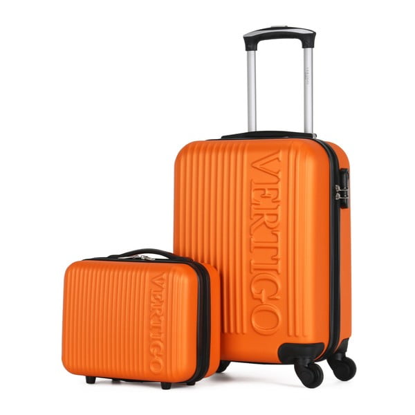 Zestaw 2 pomarańczowych walizek na kółkach VERTIGO Valises Cabine & Vanity Case