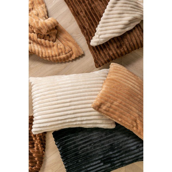 Kremowy aksamitny pled PT LIVING Ribbed, 150x200 cm-image-4
