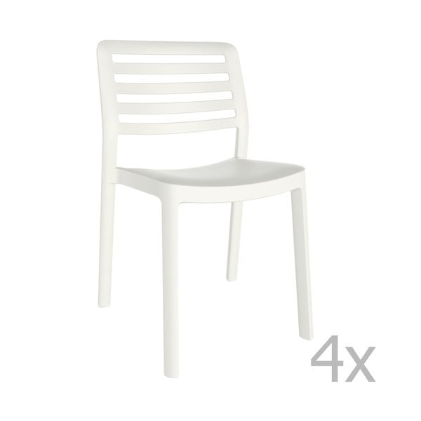 Zestaw 4 białych krzeseł ogrodowych Resol Wind