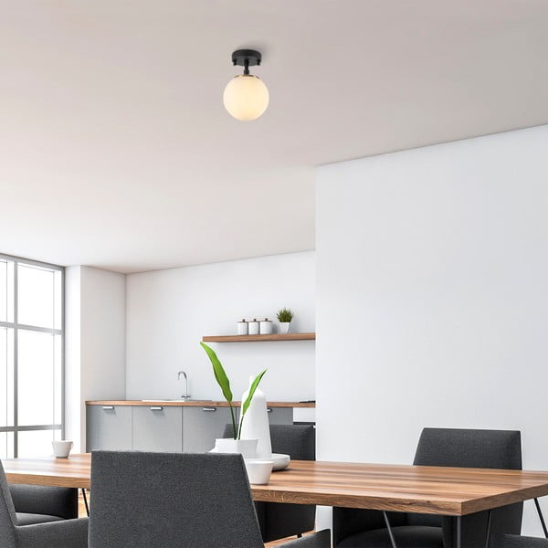 Czarno-biała lampa sufitowa ze szklanym kloszem ø 15 cm Atmaca – Opviq lights-image-1