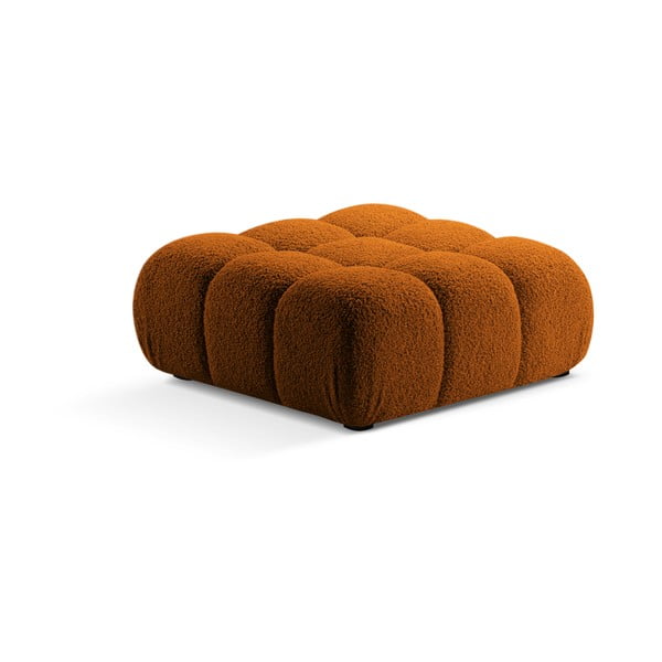 Pomarańczowy podnóżek modułowy z materiału bouclé Bellis – Micadoni Home-image-3