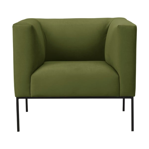 Zielony fotel z metalowymi nogami Windsor & Co Sofas Neptune