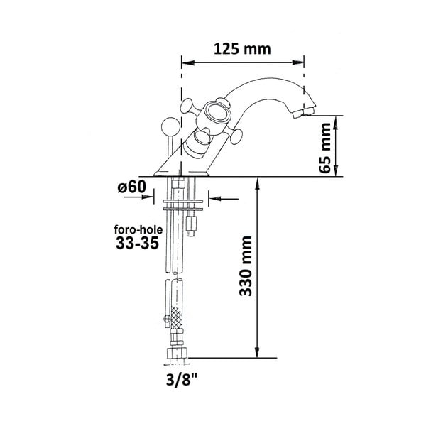 Bateria umywalkowa stojąca w kolorze brązu Antea – Sapho-image-3