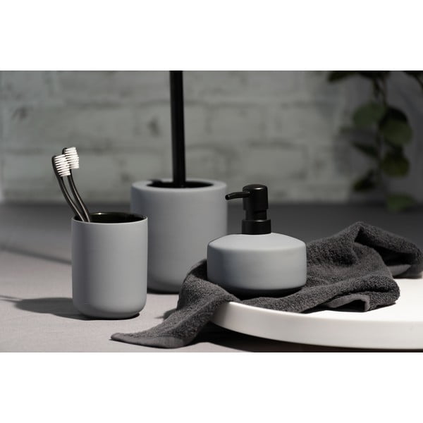 Szary ceramiczny kubek na szczoteczki do zębów Wenko Avellino-image-2