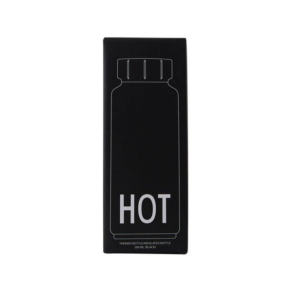 Czarna butelka termiczna Design Letters Hot, 500 ml-image-2