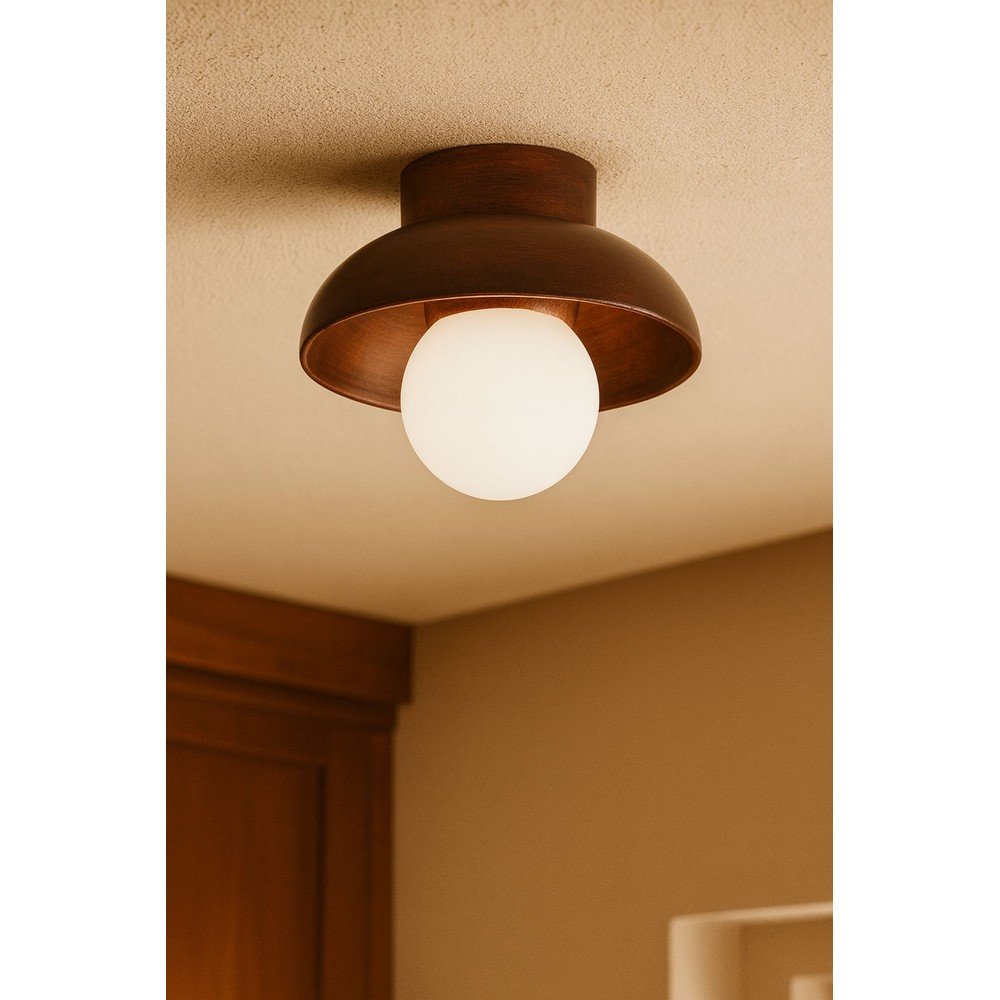 Brązowa lampa sufitowa ze szklanym kloszem ø 24 cm Elsa – Opviq lights (zdjęcie 3)