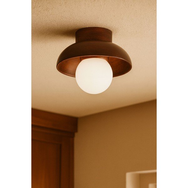 Brązowa lampa sufitowa ze szklanym kloszem ø 24 cm Elsa – Opviq lights-image-2