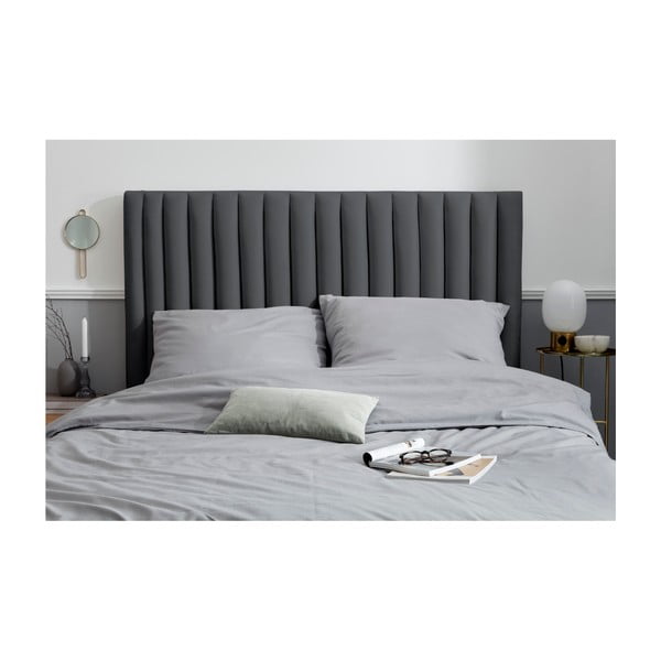 Antracytowy tapicerowany zagłówek 160x120 cm NJ – Cosmopolitan Design-image-3