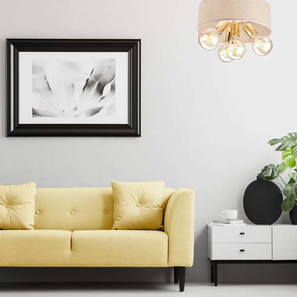 Beżowa lampa sufitowa ø 35 cm Carina – LAMKUR-image-2