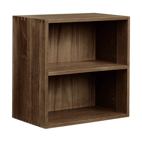 Ciemnobrązowa wielopoziomowa półka z litego drewna dębowego 30 cm Townsville – House Nordic