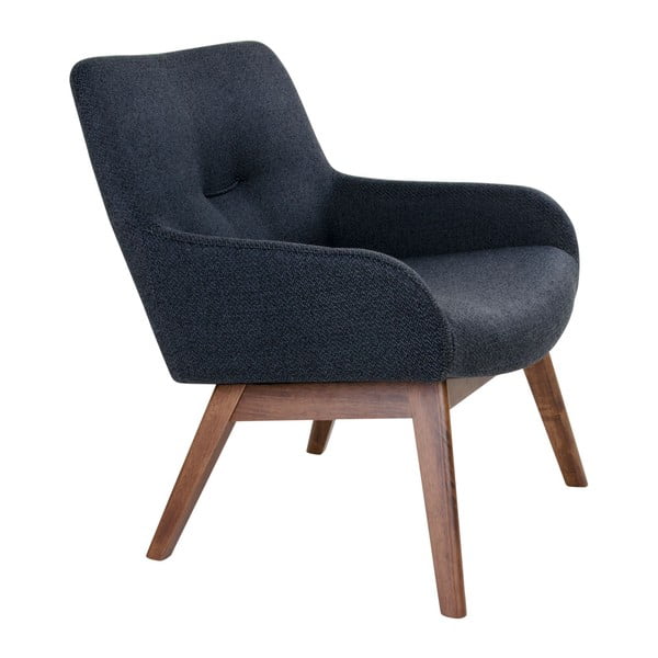 Ciemnokarmelowy fotel z drewna orzecha House Nordic London-image-2