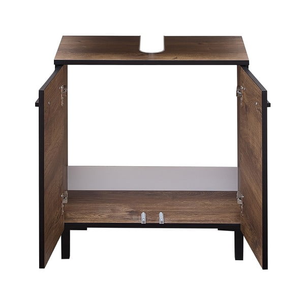 Brązowa szafka wisząca pod umywalkę w dekorze dębu bez baterii 60x53 cm Set 374 – Pelipal-image-3