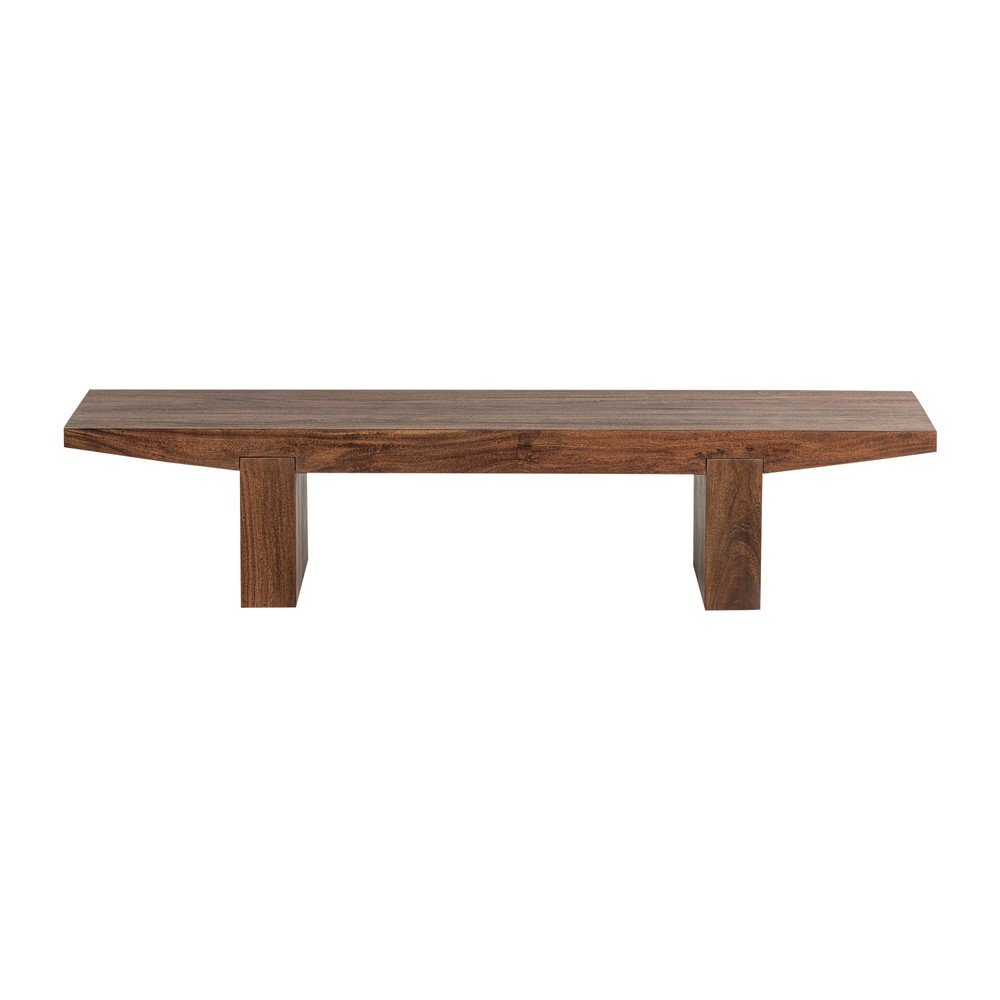 Stolik z litego drewna akacjowego w ciemnym naturalnym kolorze 48x152 cm Eron – WOOOD