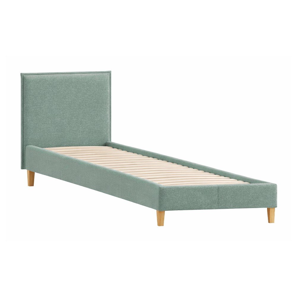 Zielone tapicerowane łóżko ze stelażem 90x200 cm Tina – Ropez