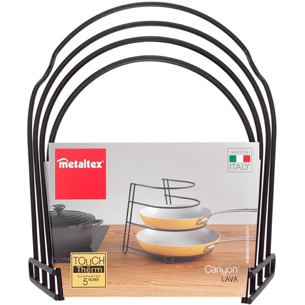 Czarny stojak na patelnie Metaltex Canyon Lava-image-3