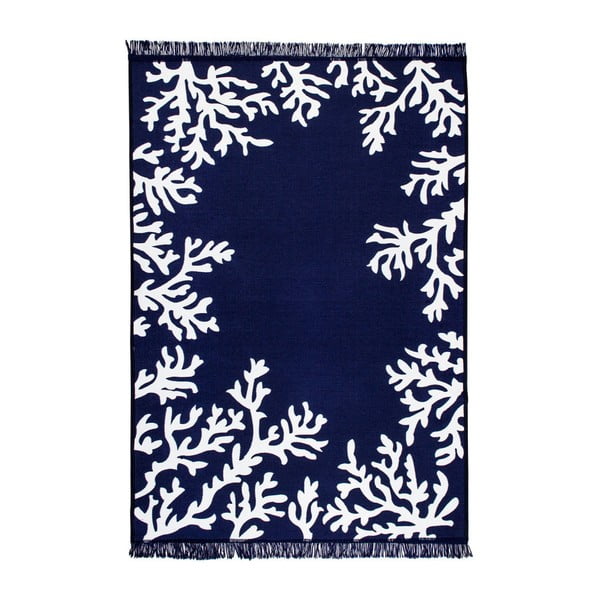 Niebiesko-biały dywan dwustronny Coral, 80x150 cm