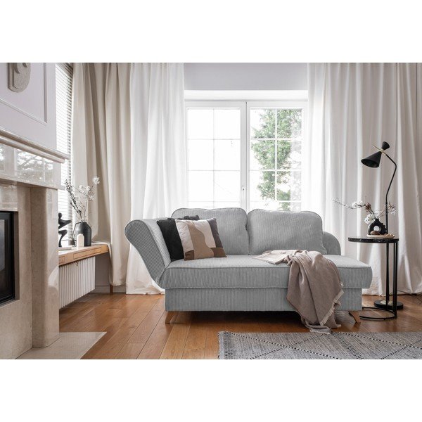 Jasnoszary sztruksowy szezlong (lewostronny) Chic Charlotte – Miuform-image-2